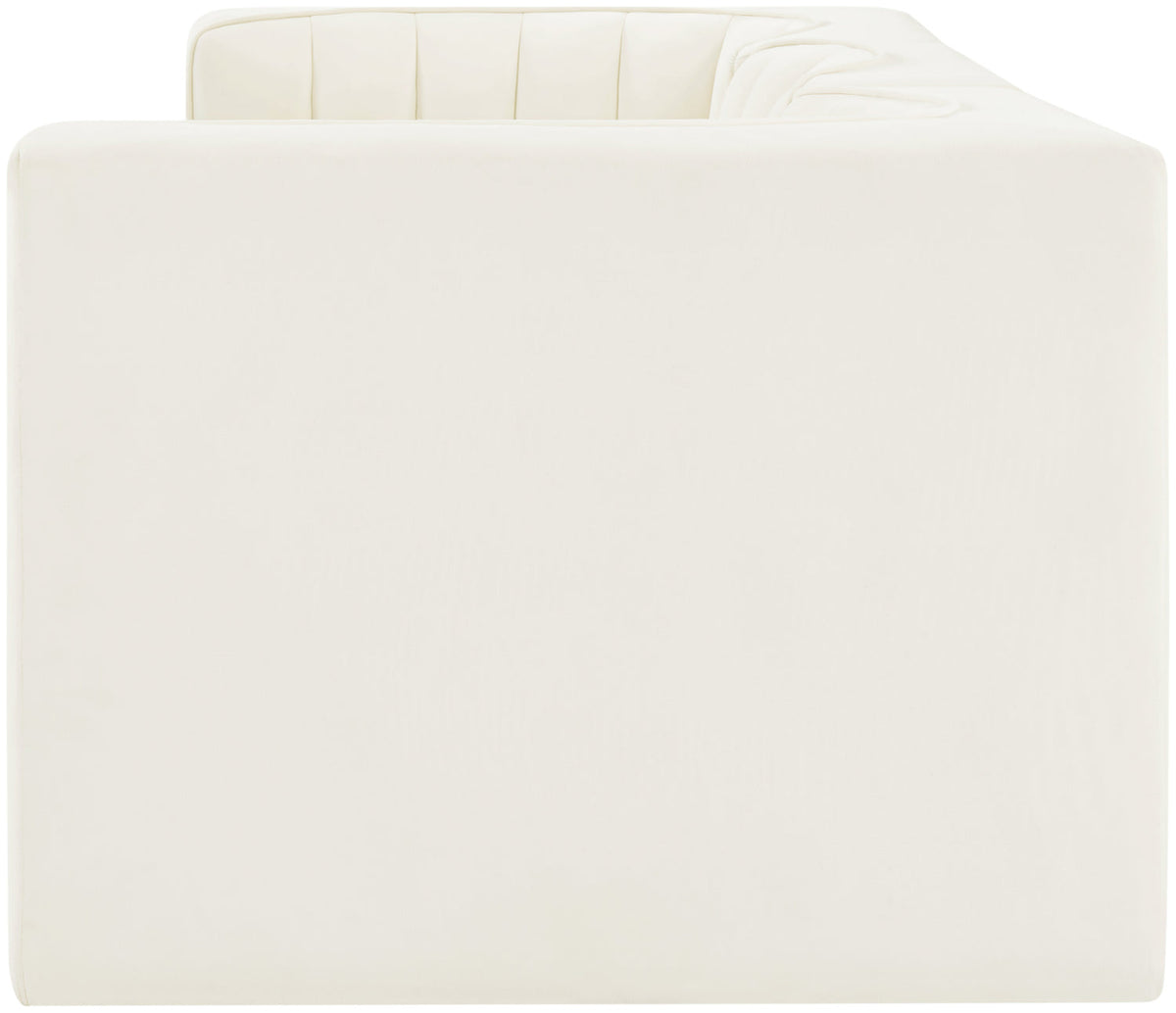Rummi Cream Velvet Performance Fabric Upholstered 3 Piece Modular Sofa