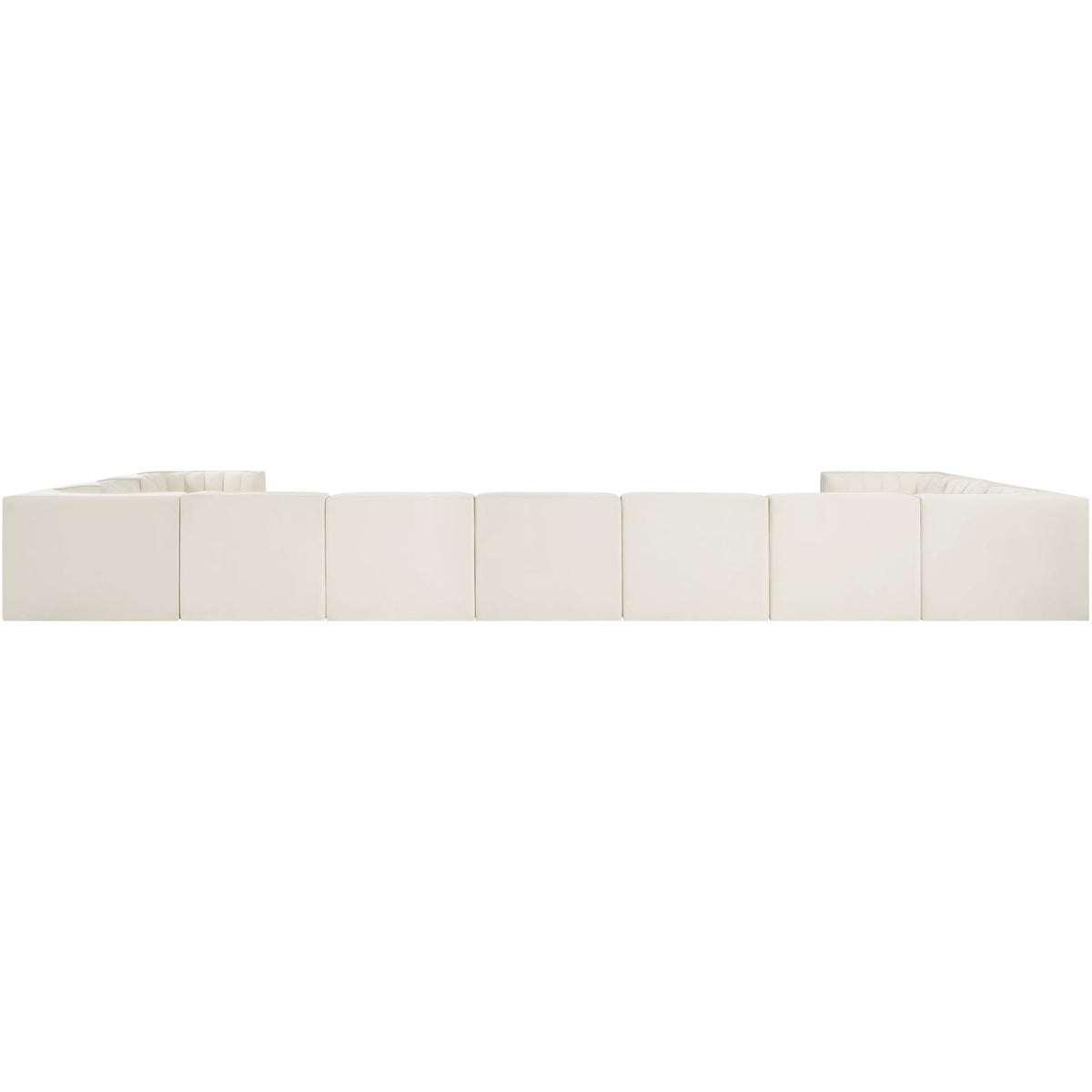 Rummi Cream Velvet Performance Fabric Upholstered 11 Piece Modular Sectional Sofa