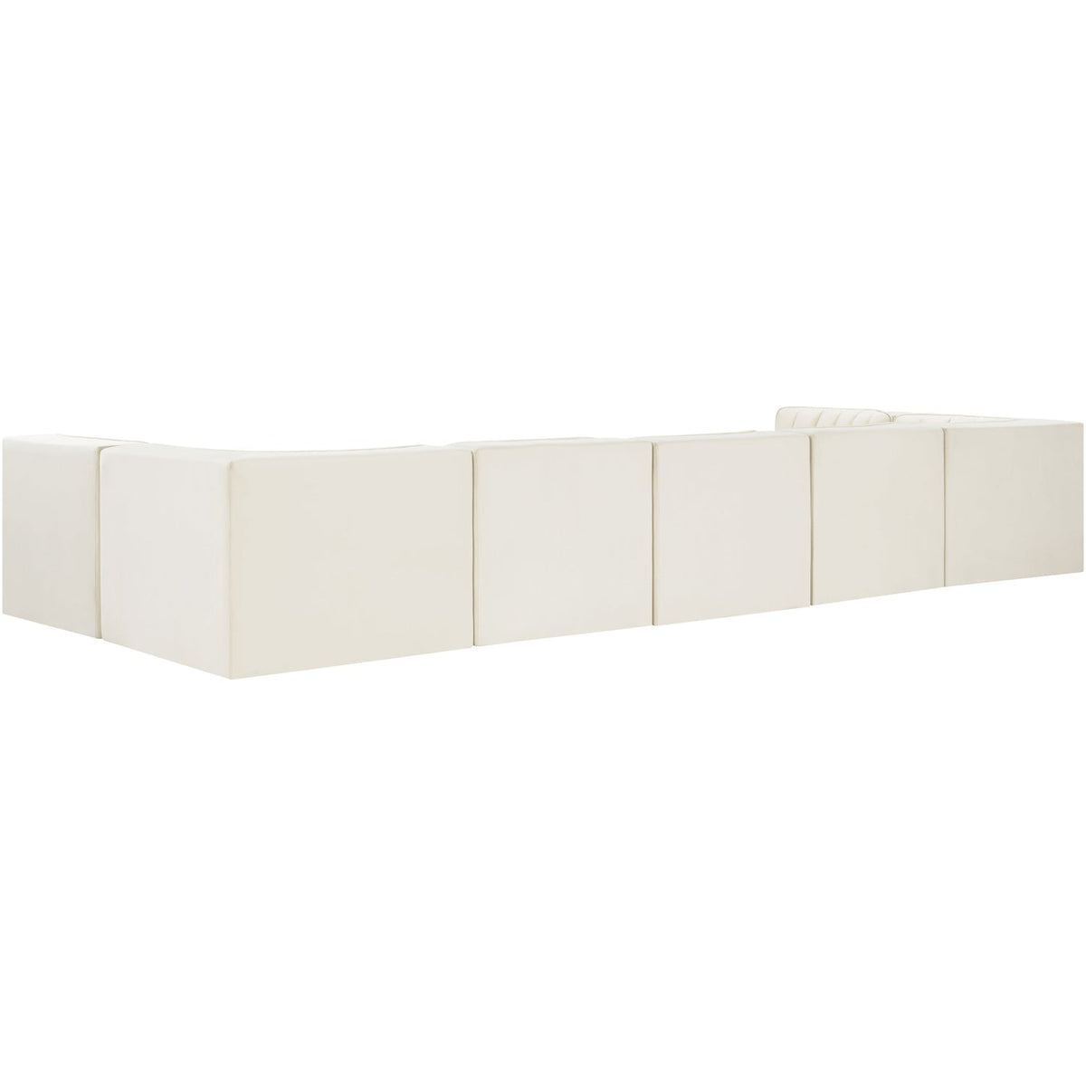 Rummi Cream Velvet Performance Fabric Upholstered 7 Piece Modular Sectional Sofa