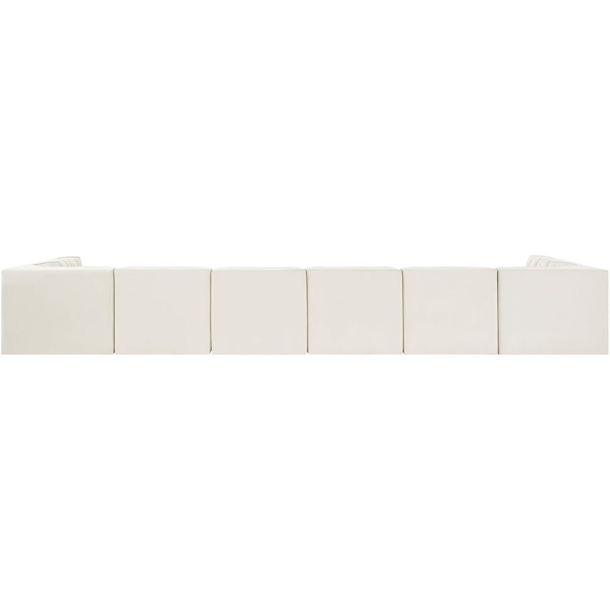 Rummi Cream Velvet Performance Fabric Upholstered 8 Piece Modular Sectional Sofa