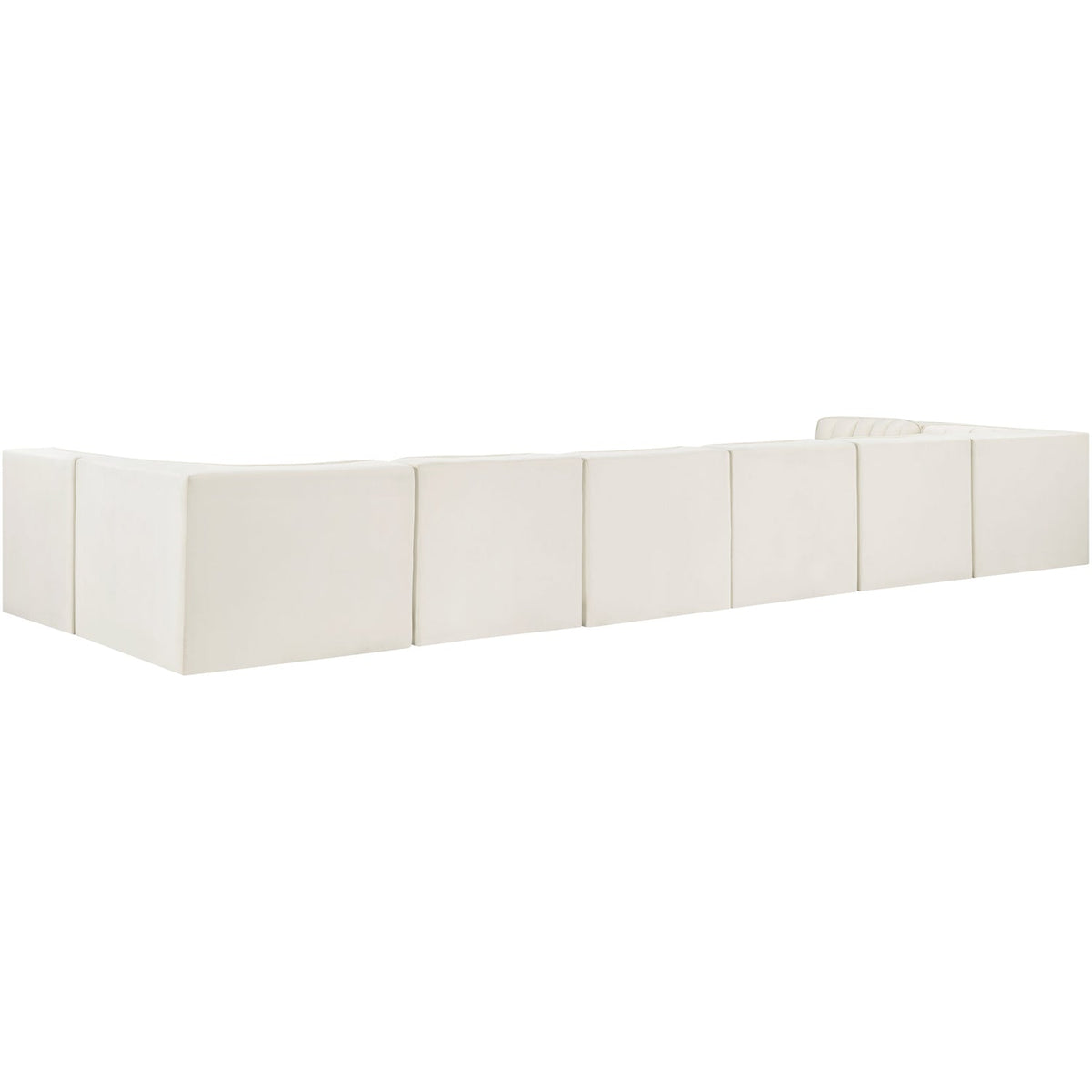Rummi Cream Velvet Performance Fabric Upholstered 8 Piece Modular Sectional Sofa