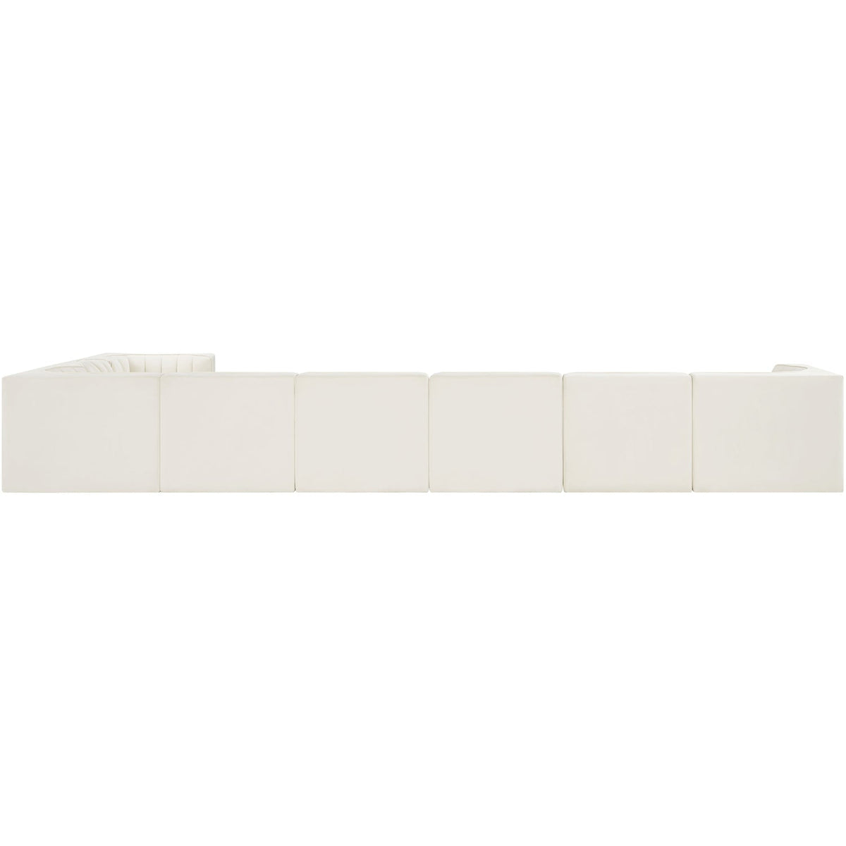 Rummi Cream Velvet Performance Fabric Upholstered 8 Piece Modular Sectional Sofa