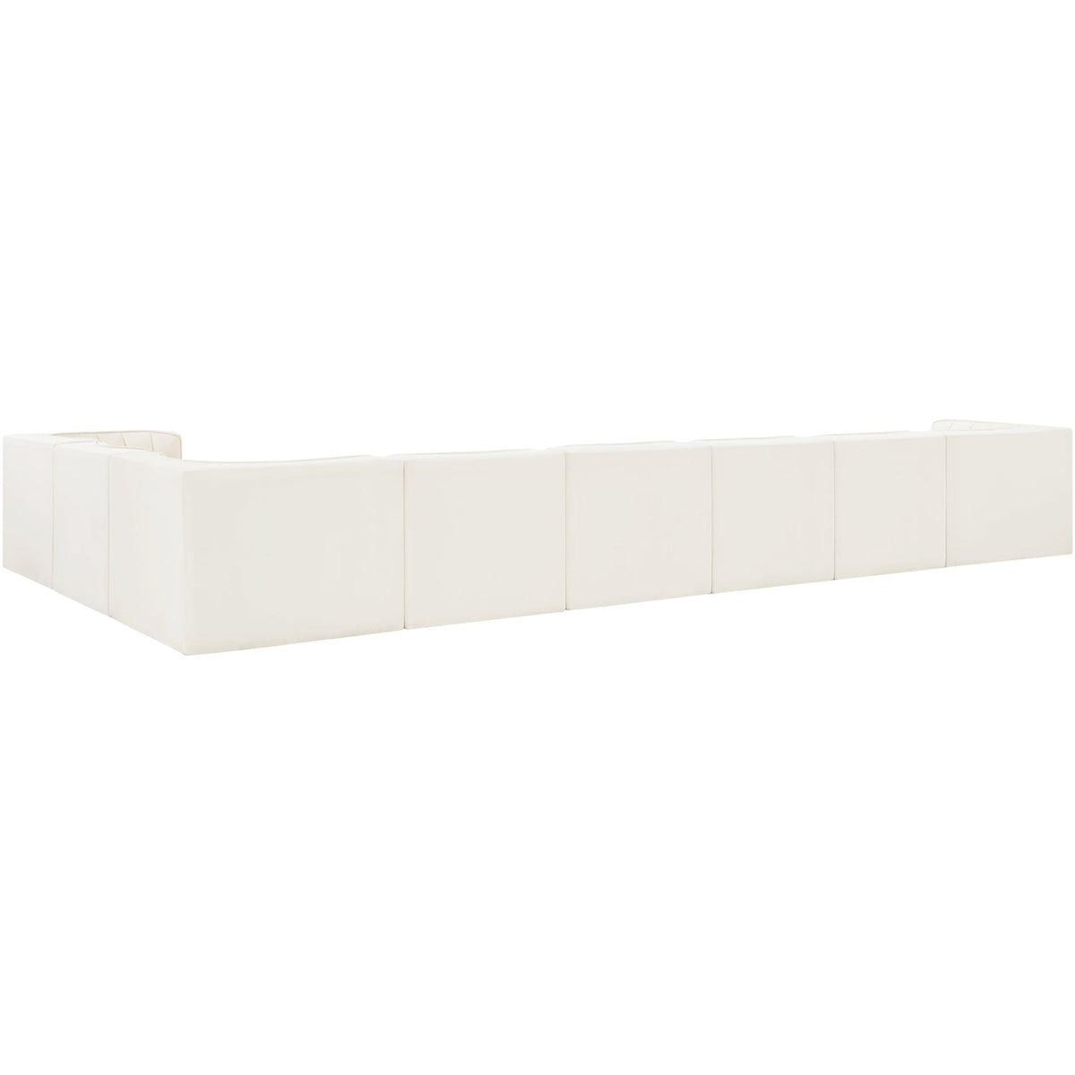 Rummi Cream Velvet Performance Fabric Upholstered 8 Piece Modular Sectional Sofa