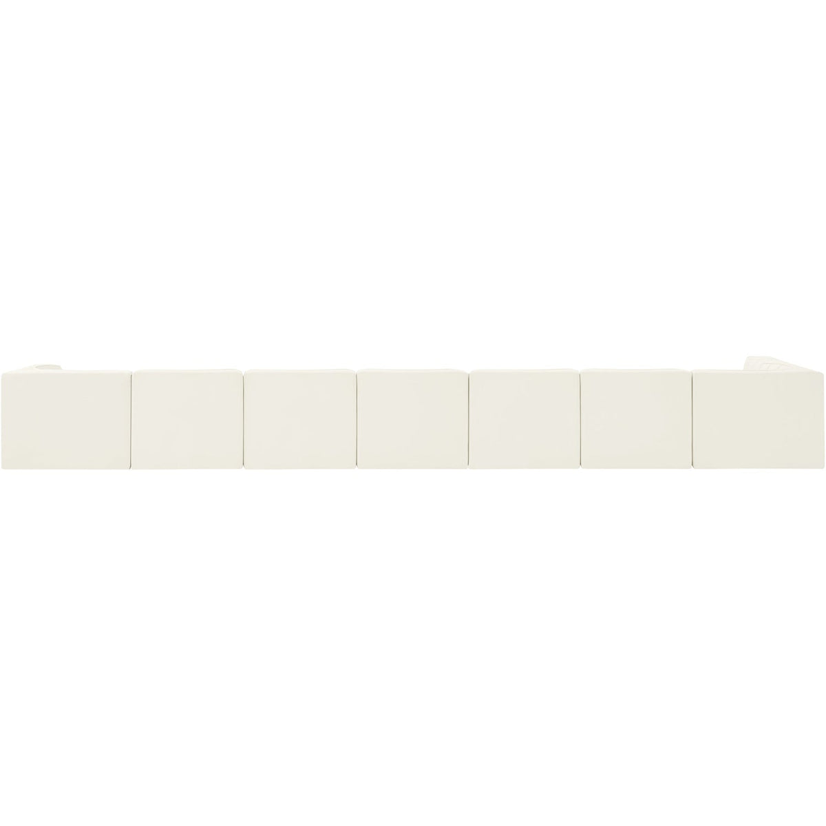 Rummi Cream Velvet Performance Fabric Upholstered 8 Piece Modular Sectional Sofa
