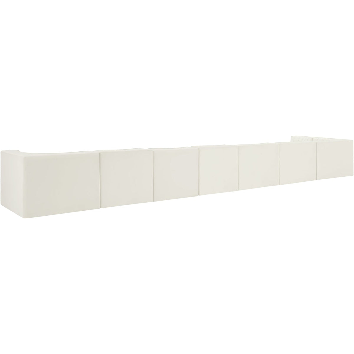 Rummi Cream Velvet Performance Fabric Upholstered 8 Piece Modular Sectional Sofa