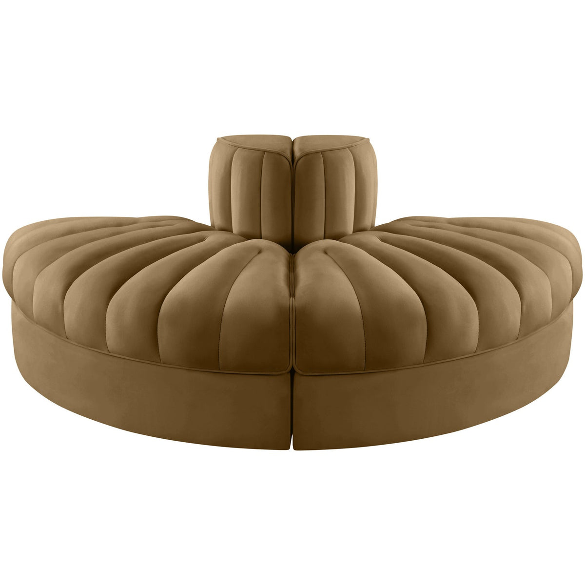 Rummi Saddle Velvet Performance Fabric Upholstered 2Piece Modular Sofa
