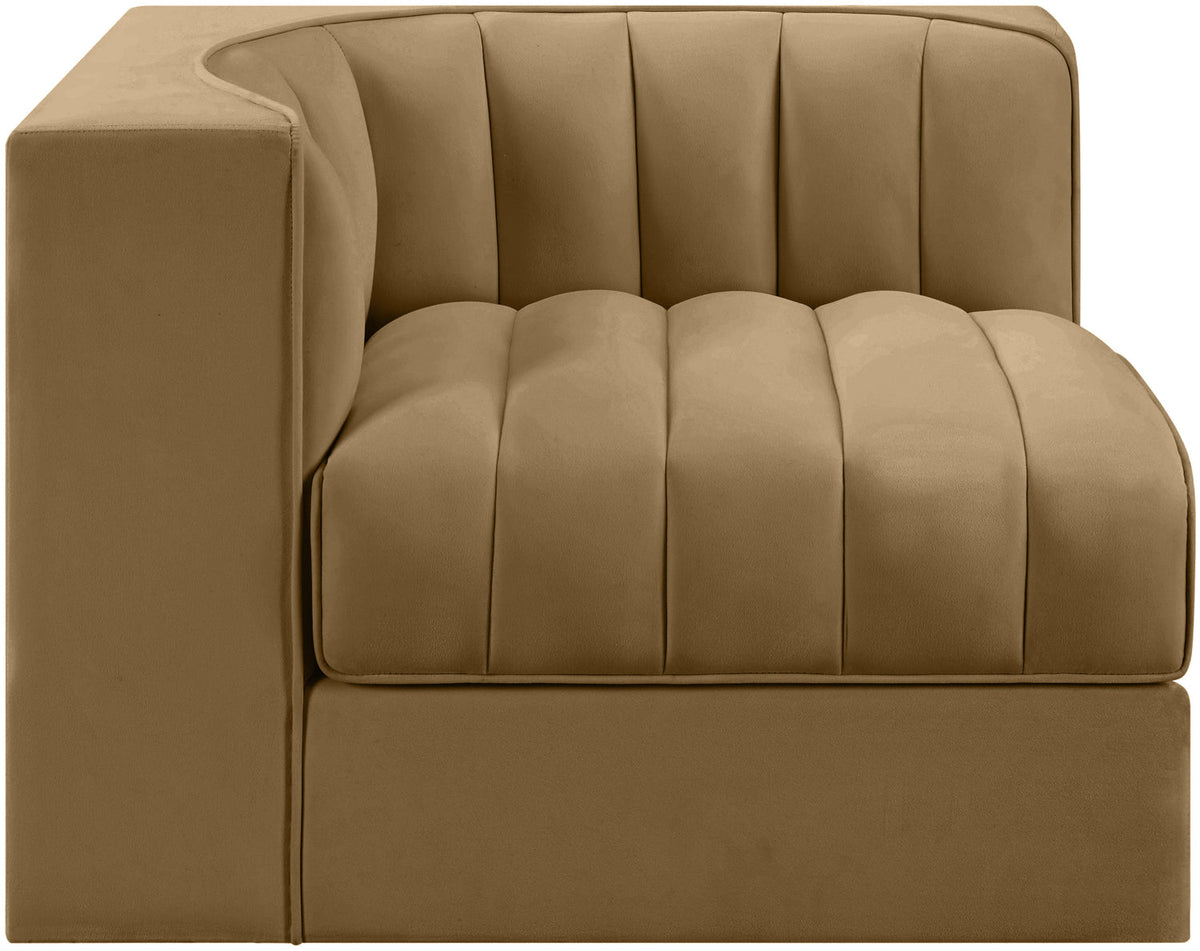 Rummi Saddle Velvet Performance Fabric Upholstered Modular Chair
