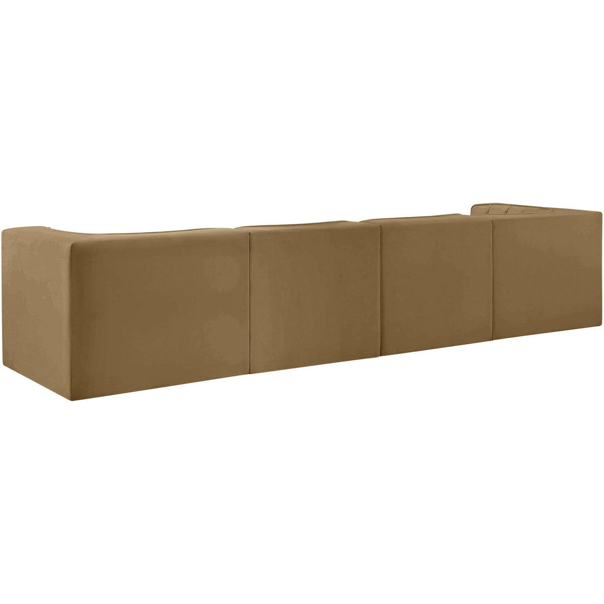 Rummi Saddle Velvet Performance Fabric Upholstered 4 Piece Modular Sofa