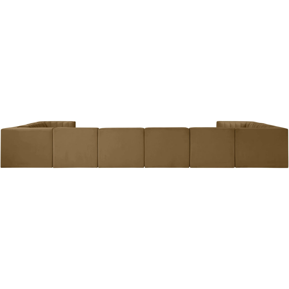 Rummi Saddle Velvet Performance Fabric Upholstered 10 Piece Modular Sectional Sofa