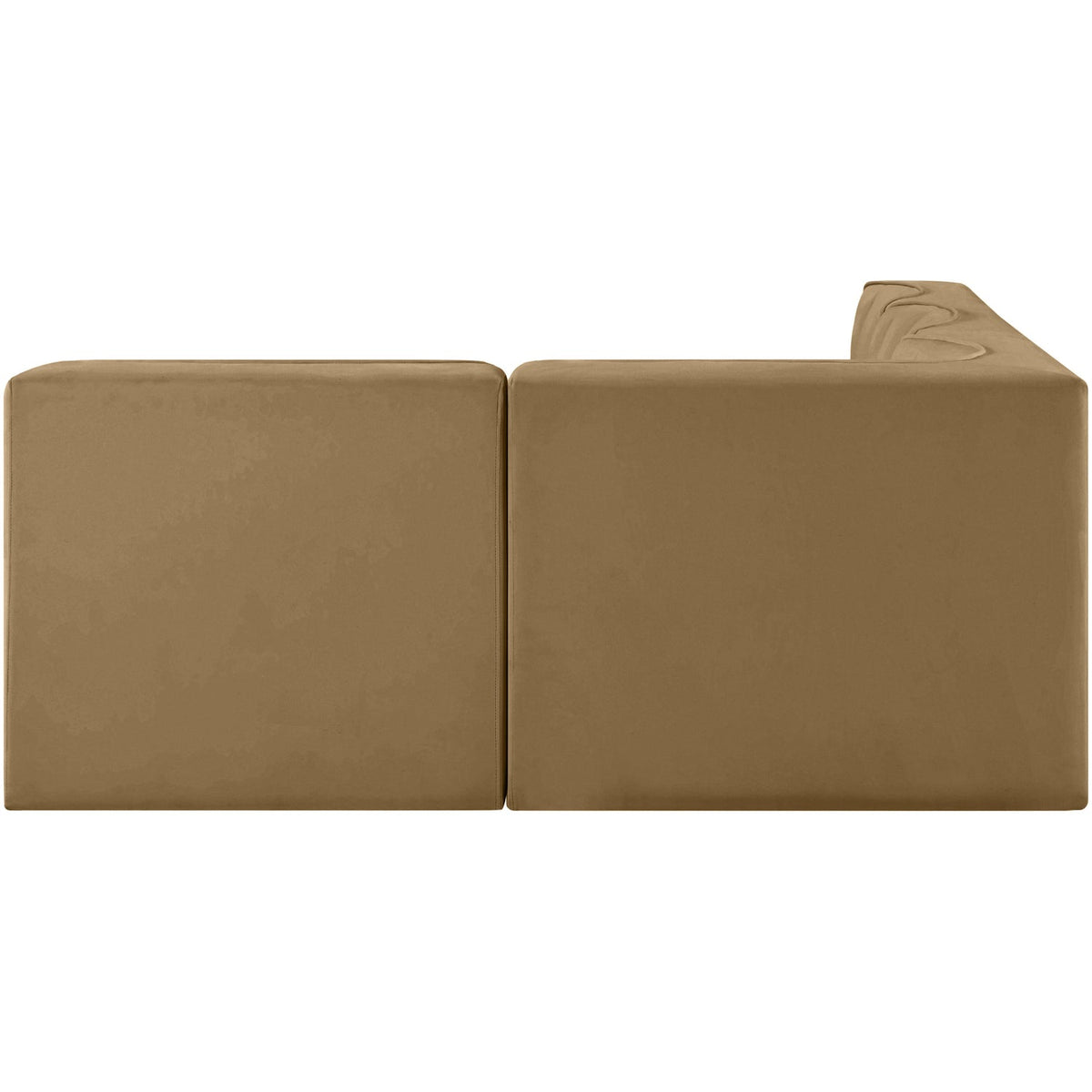 Rummi Saddle Velvet Performance Fabric Upholstered 4 Piece Modular Sectional Sofa