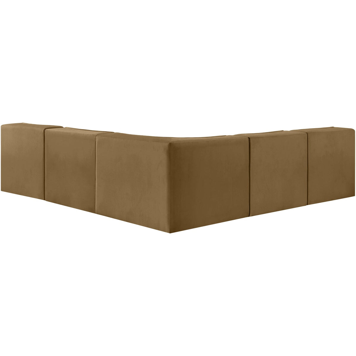 Rummi Saddle Velvet Performance Fabric Upholstered 5 Piece Modular Sectional Sofa