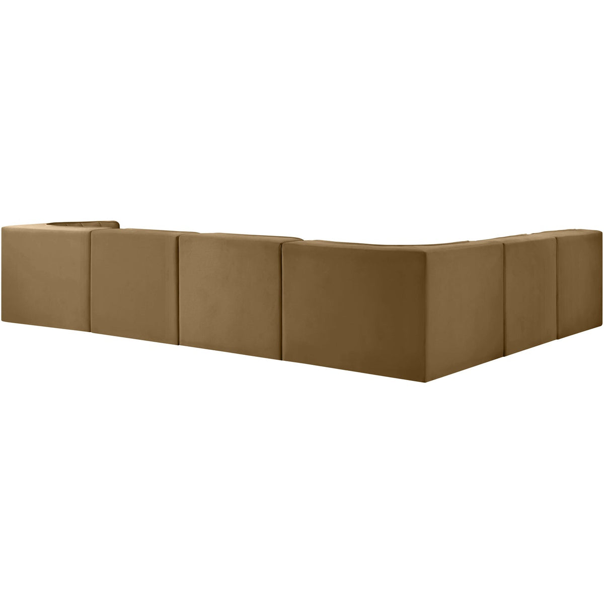 Rummi Saddle Velvet Performance Fabric Upholstered 6 Piece Modular Sectional Sofa