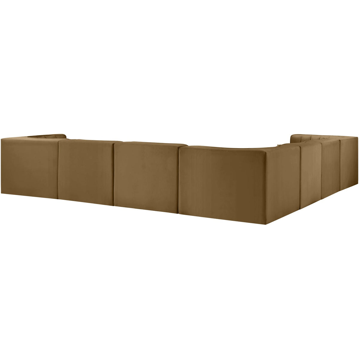 Rummi Saddle Velvet Performance Fabric Upholstered 7 Piece Modular Sectional Sofa