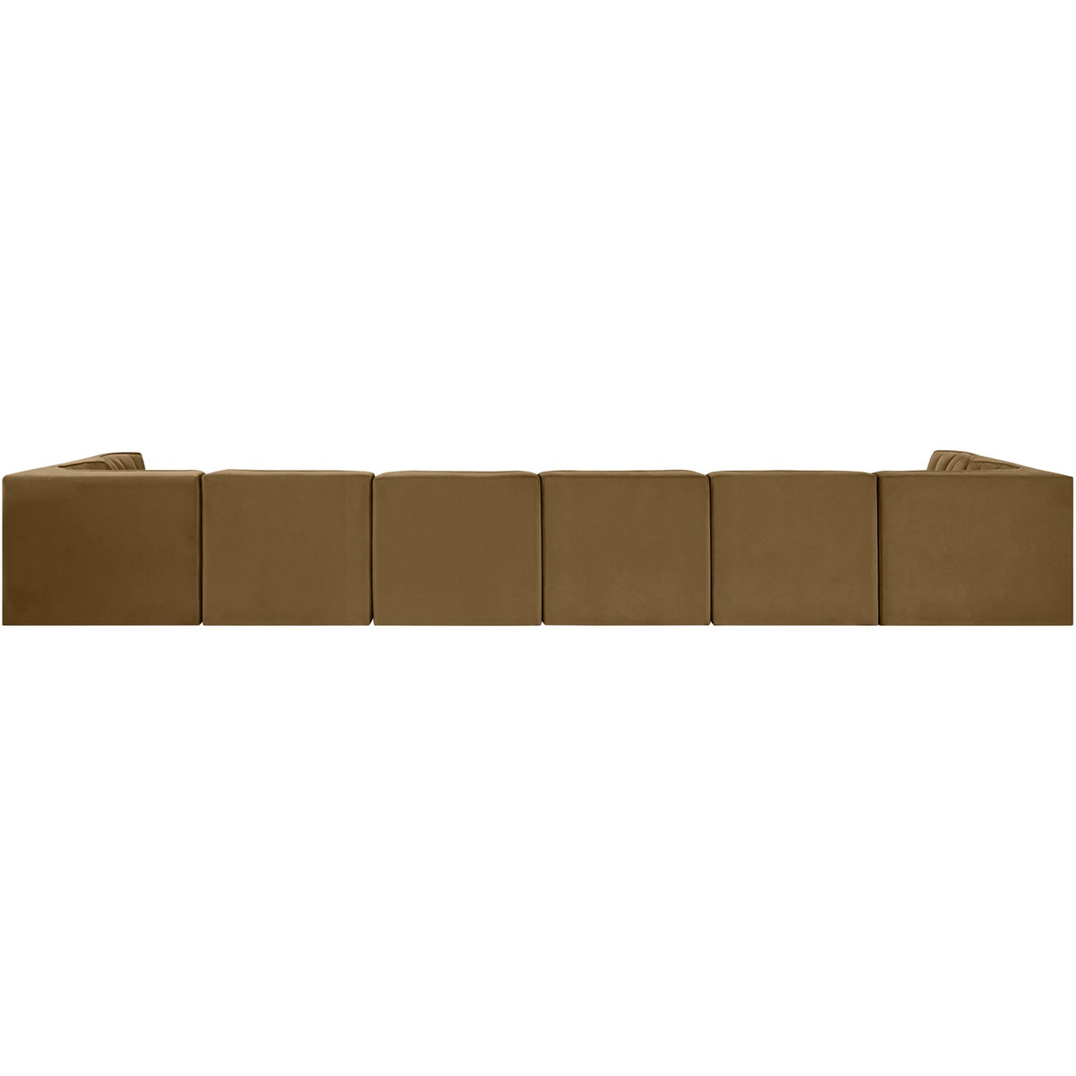 Rummi Saddle Velvet Performance Fabric Upholstered 8 Piece Modular Sectional Sofa