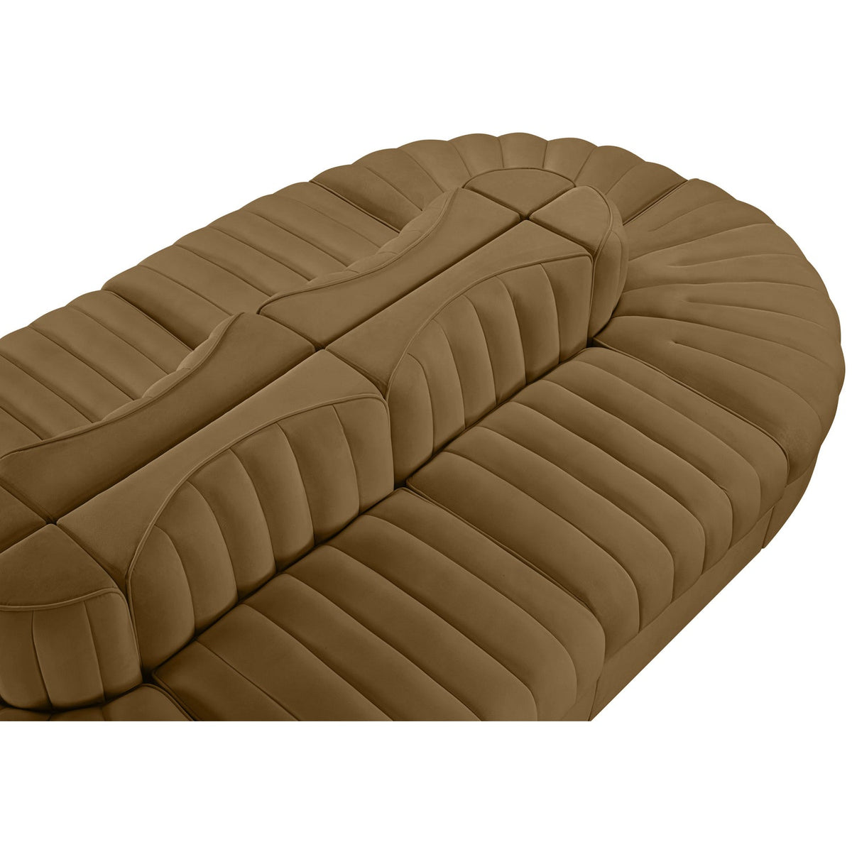 Rummi Saddle Velvet Performance Fabric Upholstered 8 Piece Modular Sectional Sofa
