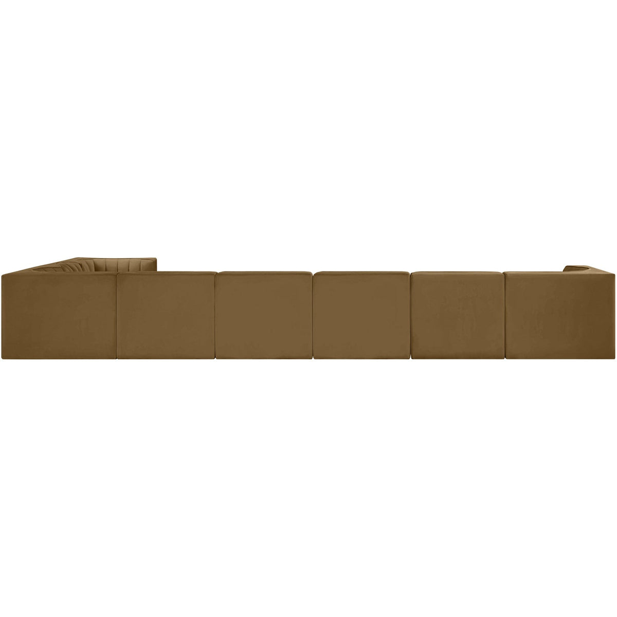 Rummi Saddle Velvet Performance Fabric Upholstered 8 Piece Modular Sectional Sofa
