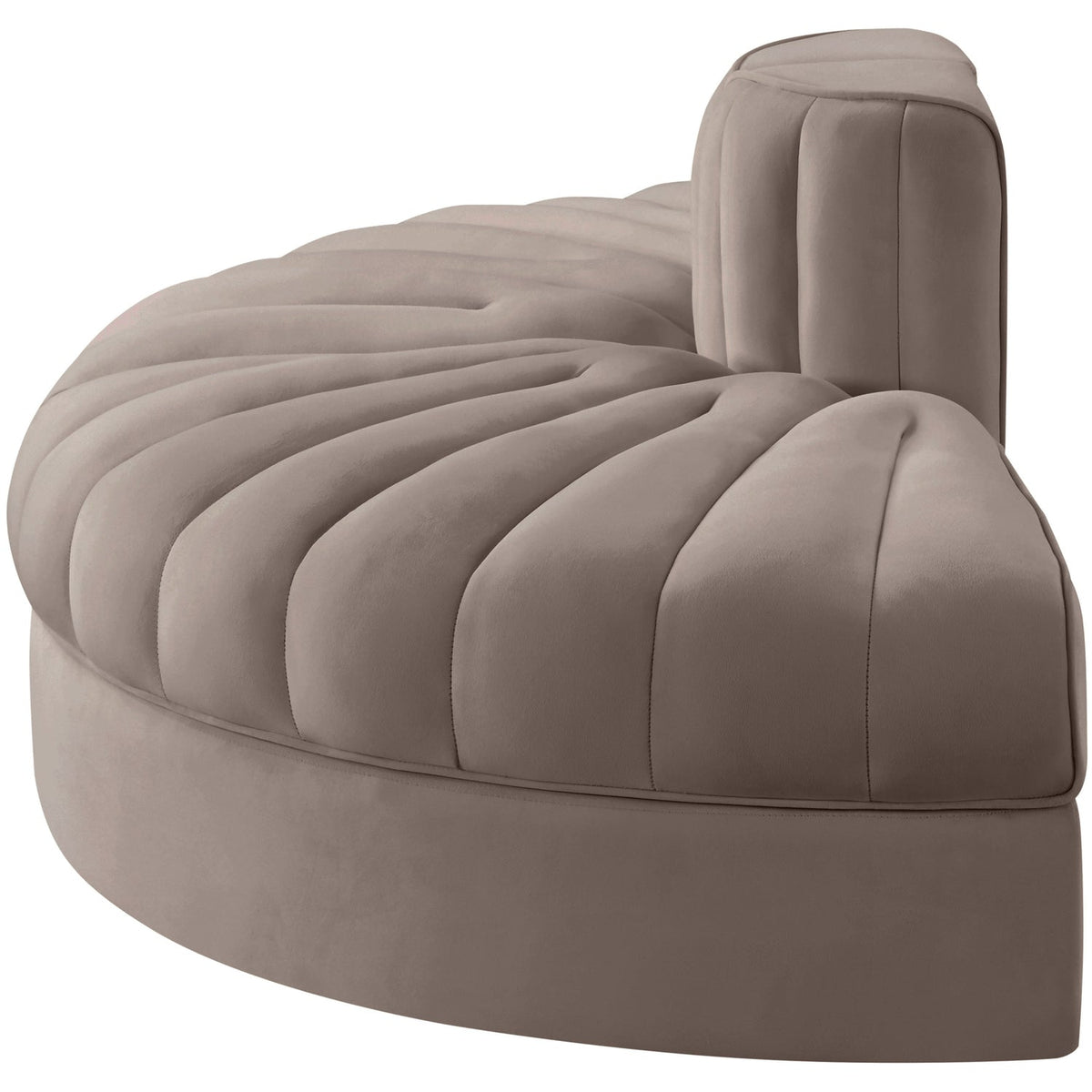 Rummi Taupe Velvet Performance Fabric Upholstered 2 Piece Modular Sofa