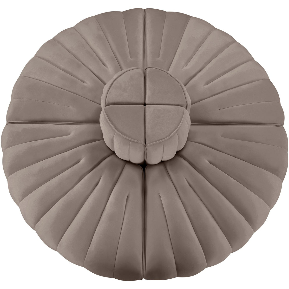 Rummi Taupe Velvet Performance Fabric Upholstered 4 Piece Modular Sofa