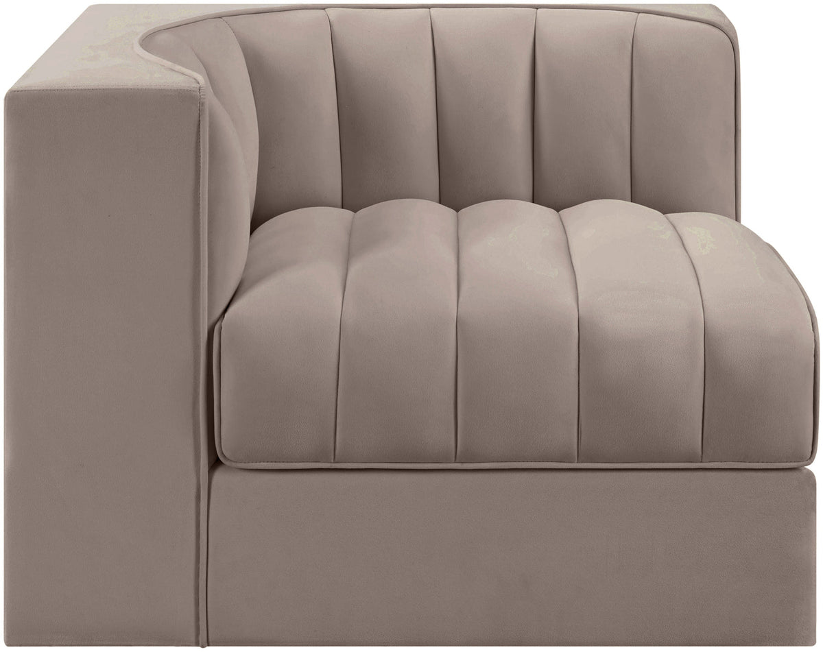Rummi Taupe Velvet Performance Fabric Upholstered Modular Chair