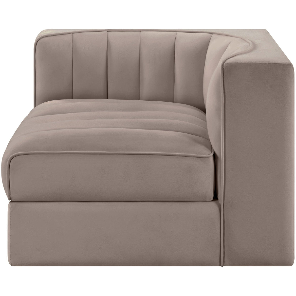 Rummi Taupe Velvet Performance Fabric Upholstered Modular Chair