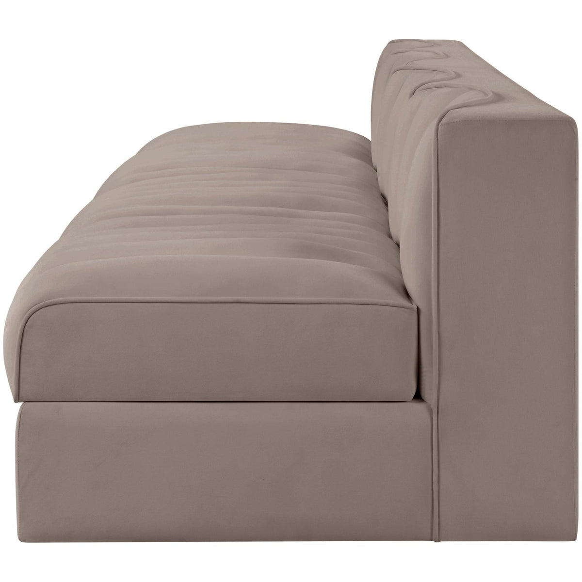 Rummi Taupe Velvet Performance Fabric Upholstered 4 Piece Modular Sofa