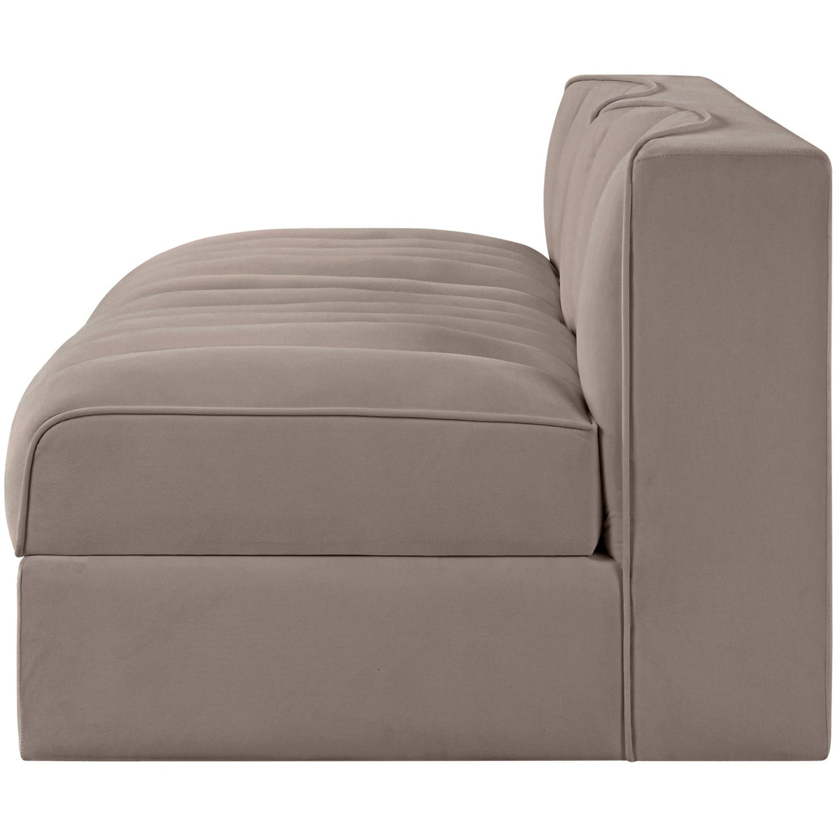 Rummi Taupe Velvet Performance Fabric Upholstered 2 Piece Modular Loveseat