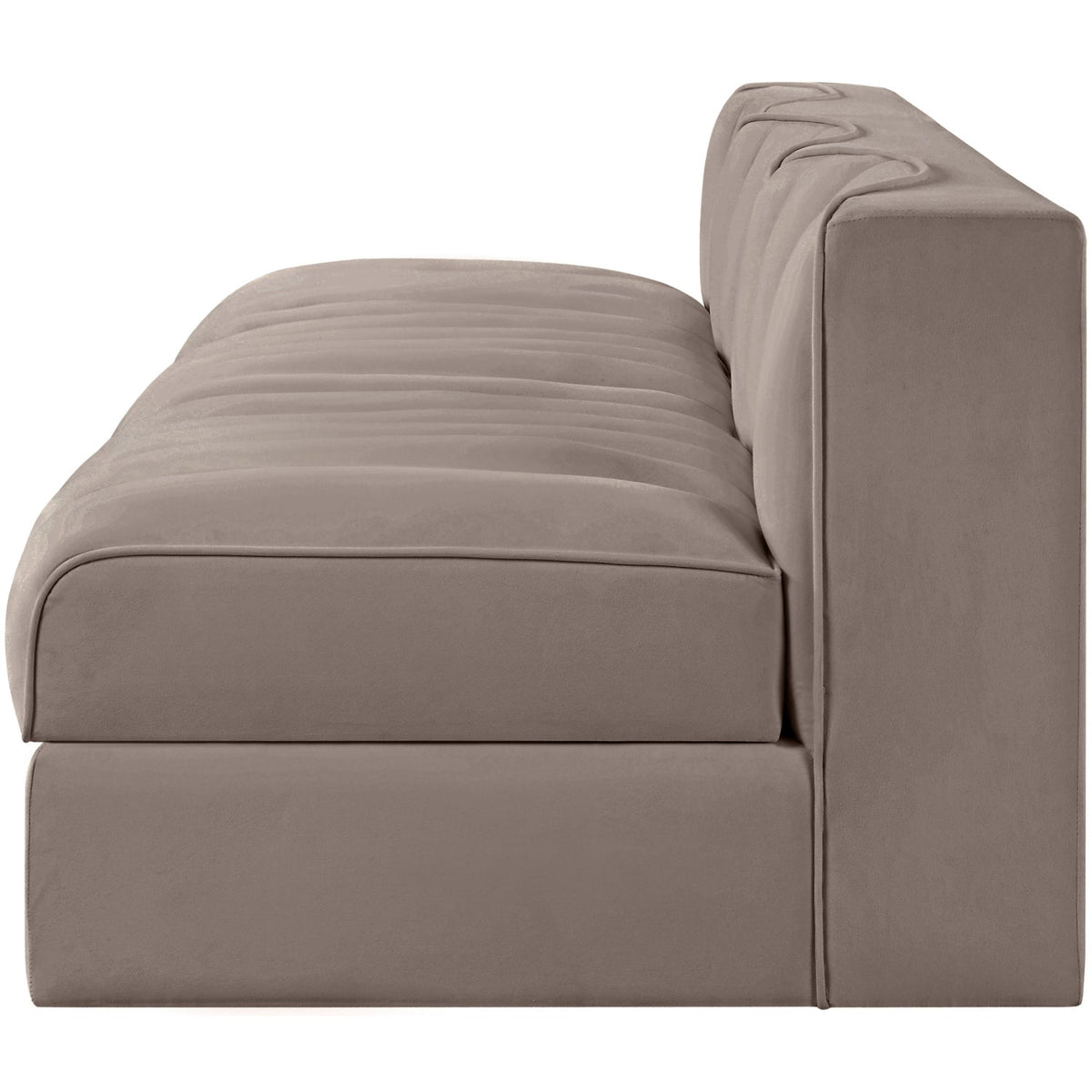 Rummi Taupe Velvet Performance Fabric Upholstered 3 Piece Modular Sofa
