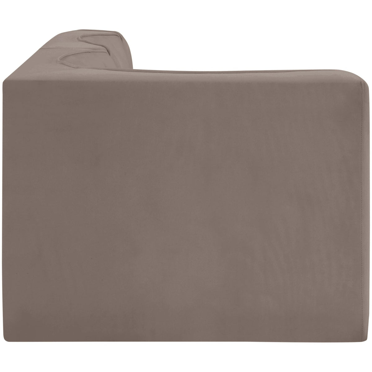 Rummi Taupe Velvet Performance Fabric Upholstered 3 Piece Modular Sectional Sofa