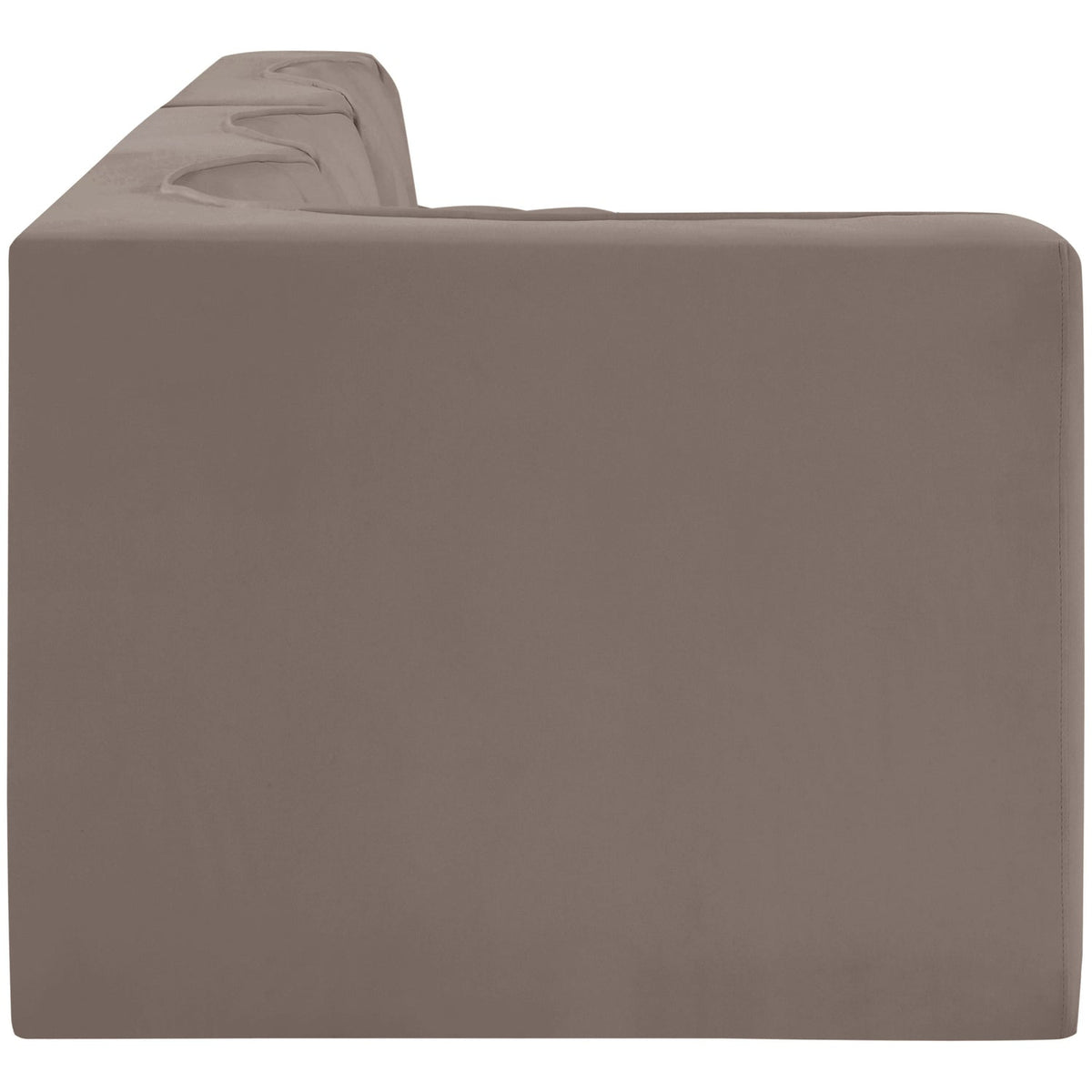 Rummi Taupe Velvet Performance Fabric Upholstered 4 Piece Modular Sectional Sofa
