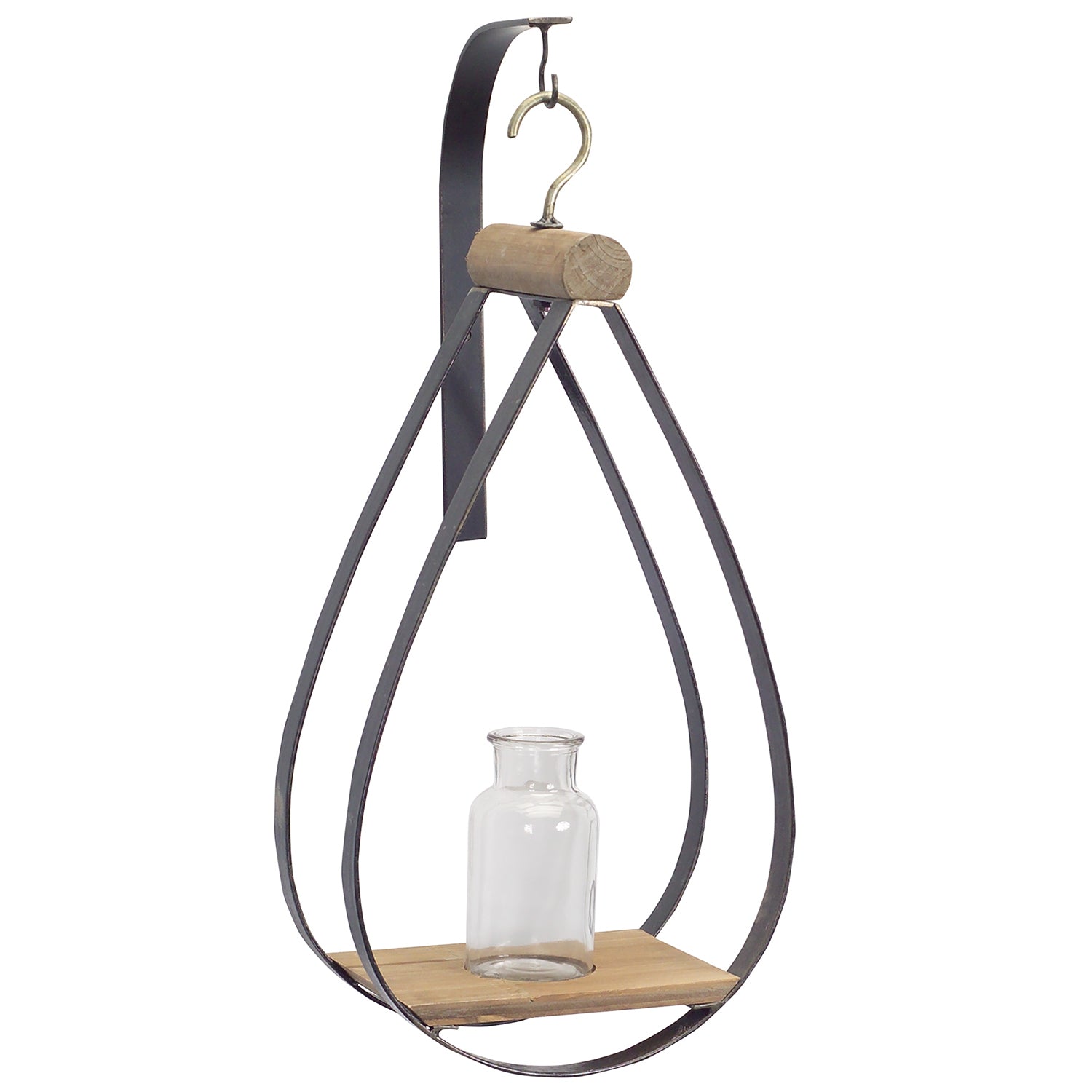 Hanging Bottle Vase in Teardrop Frame Set of 2