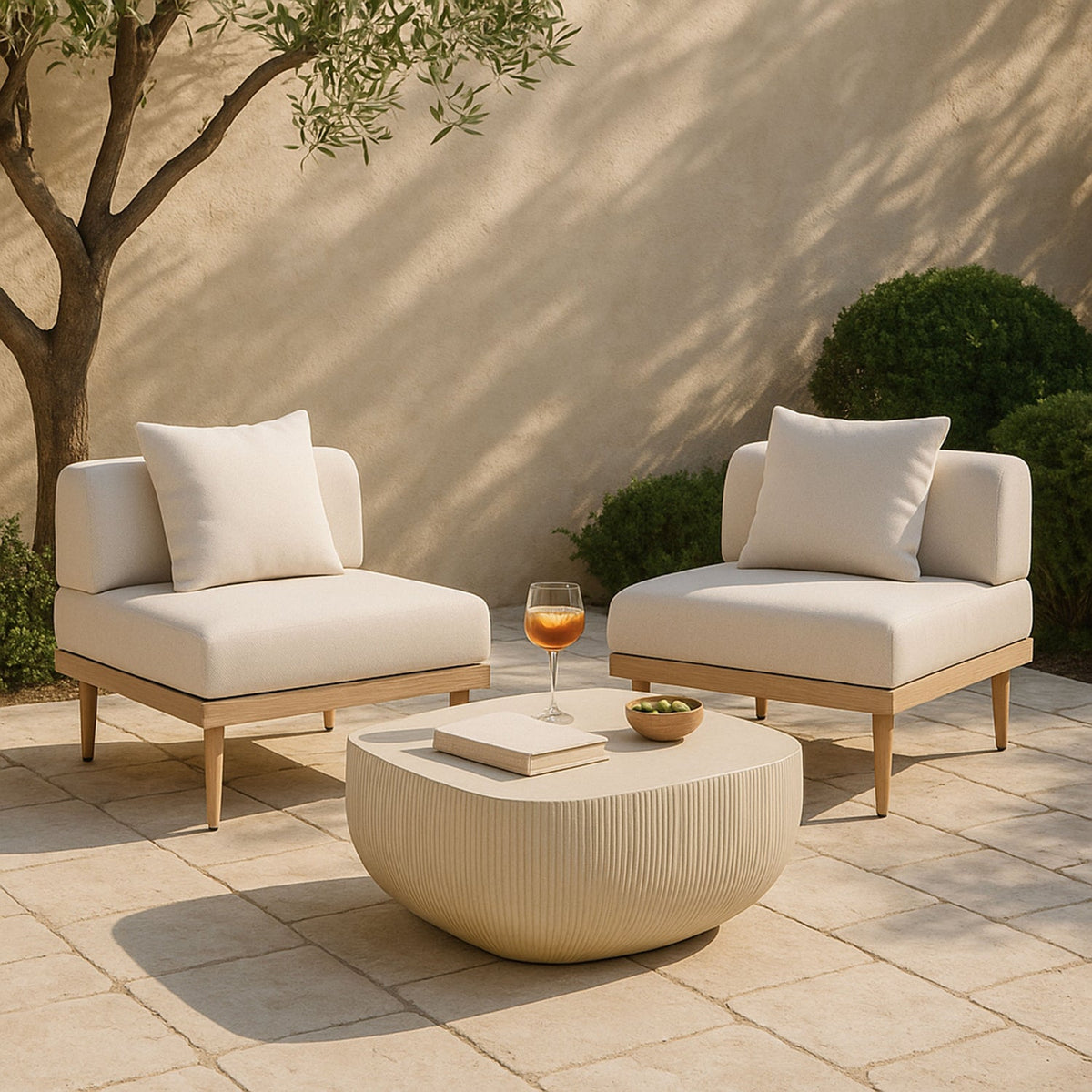 Sonara Beige Concrete Indoor/Outdoor Coffee Table