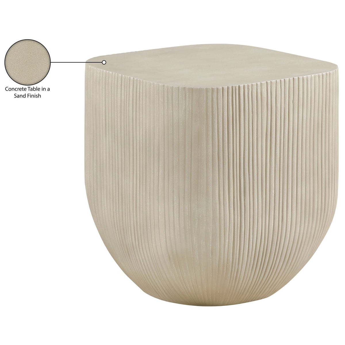Sonara Beige Concrete Indoor/Outdoor End Table Set of 2