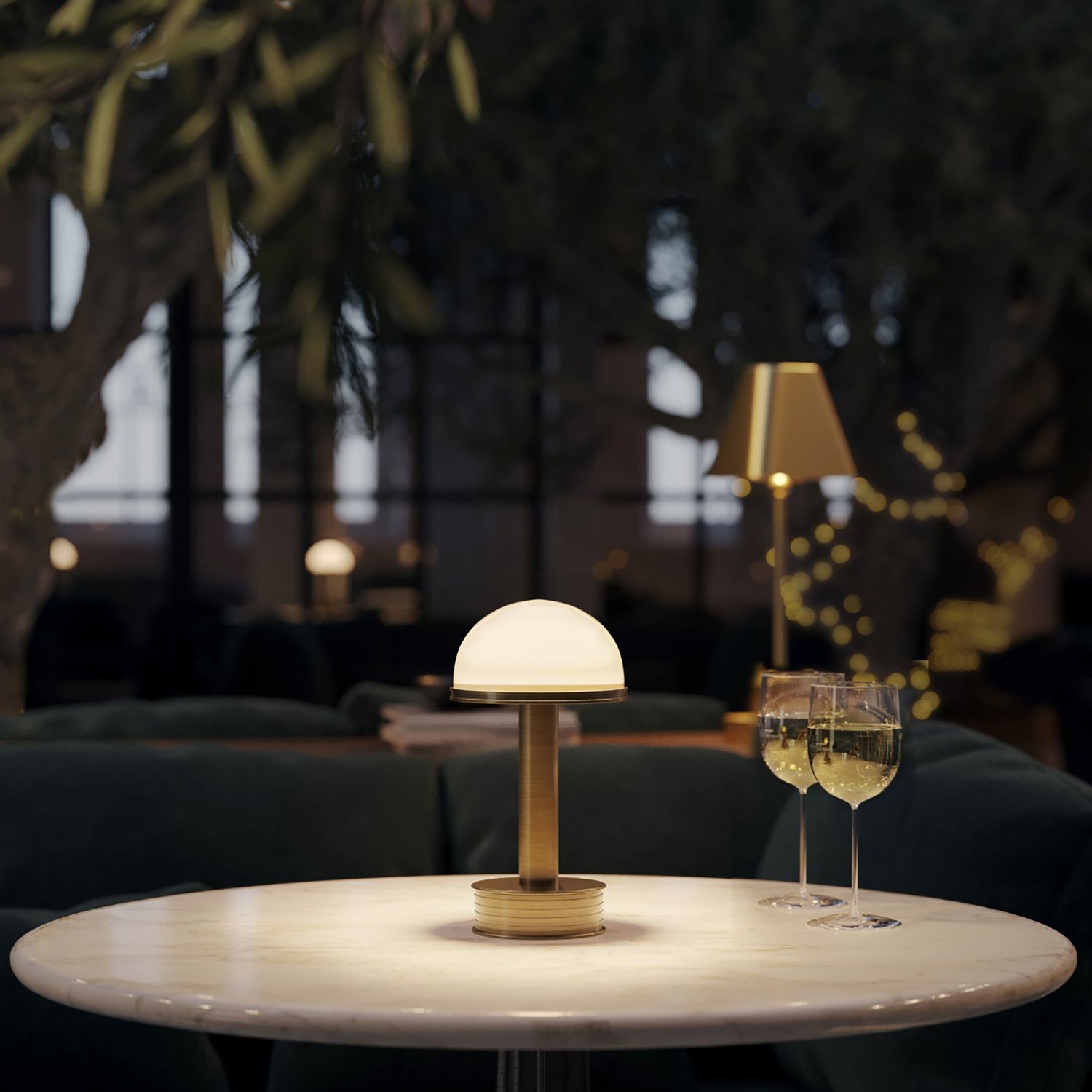 Currey & Co Promenade Brass Cordless Table Lamp