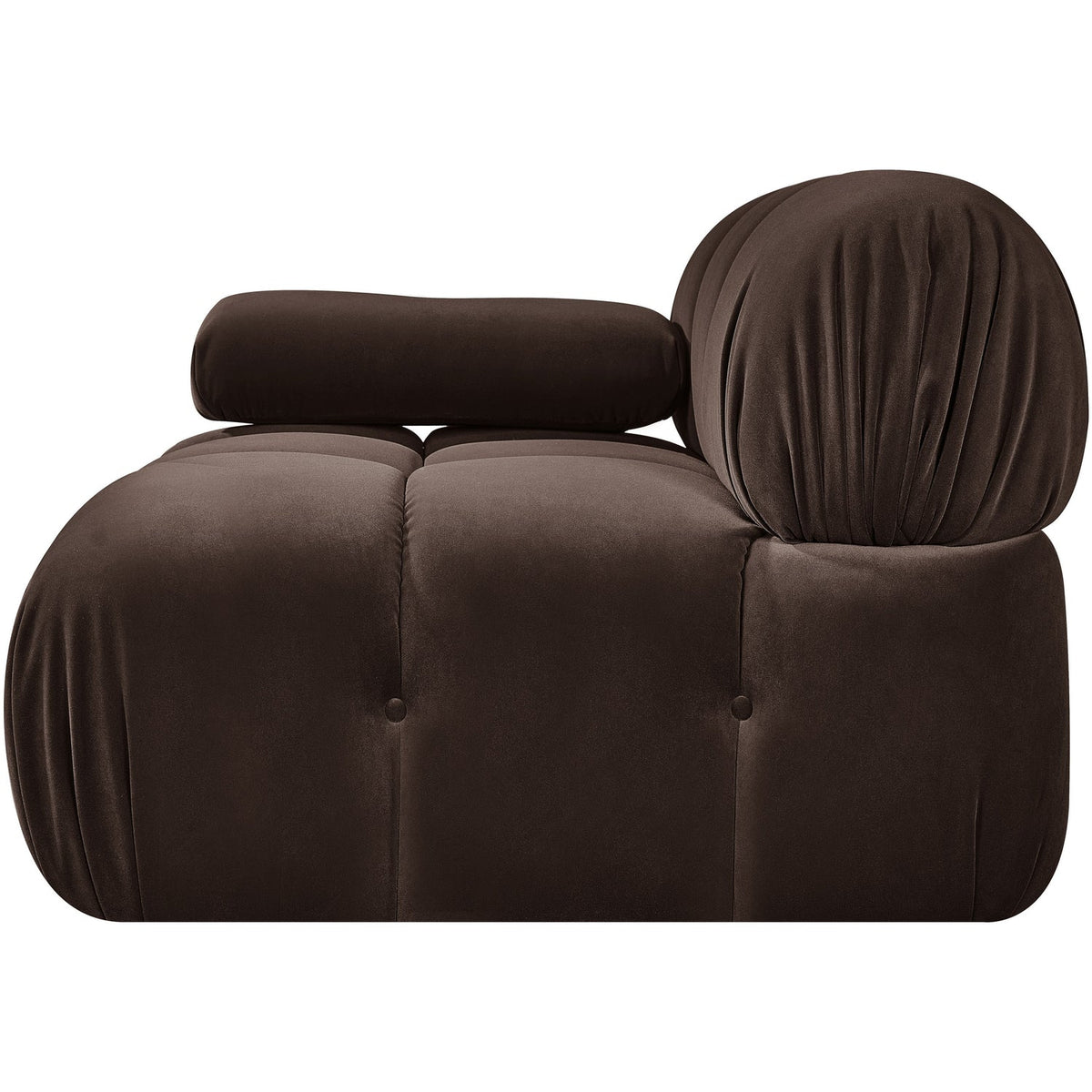 Orin Brown Velvet Performance Fabric Upholstered Modular Chair