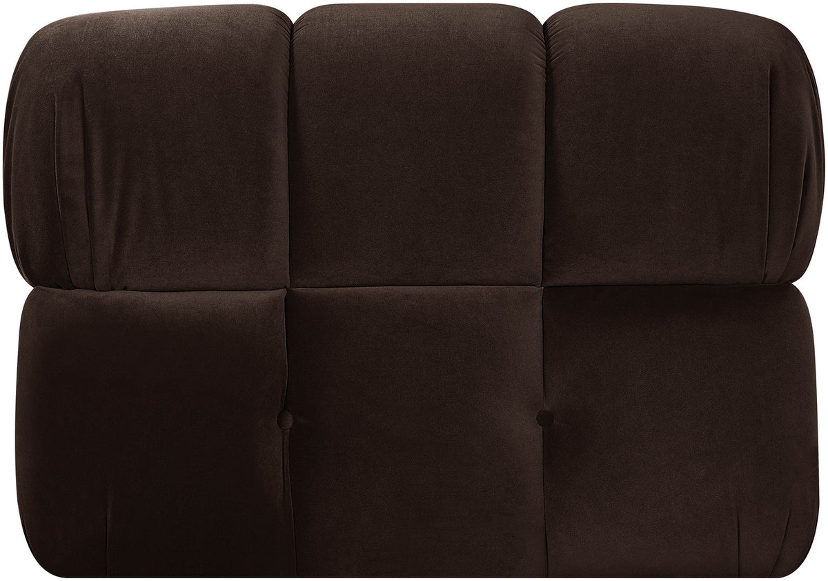 Orin Brown Velvet Performance Fabric Upholstered Modular Chair