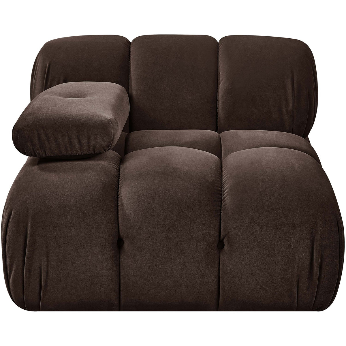 Orin Brown Velvet Performance Fabric Upholstered Modular Chair
