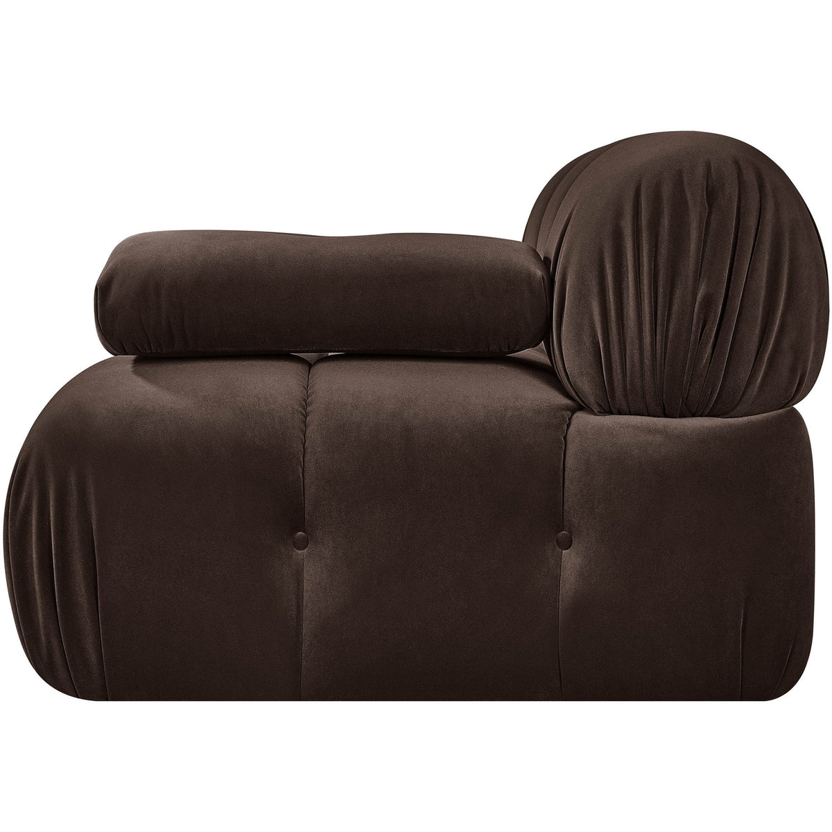 Orin Brown Velvet Performance Fabric Upholstered Modular Chair