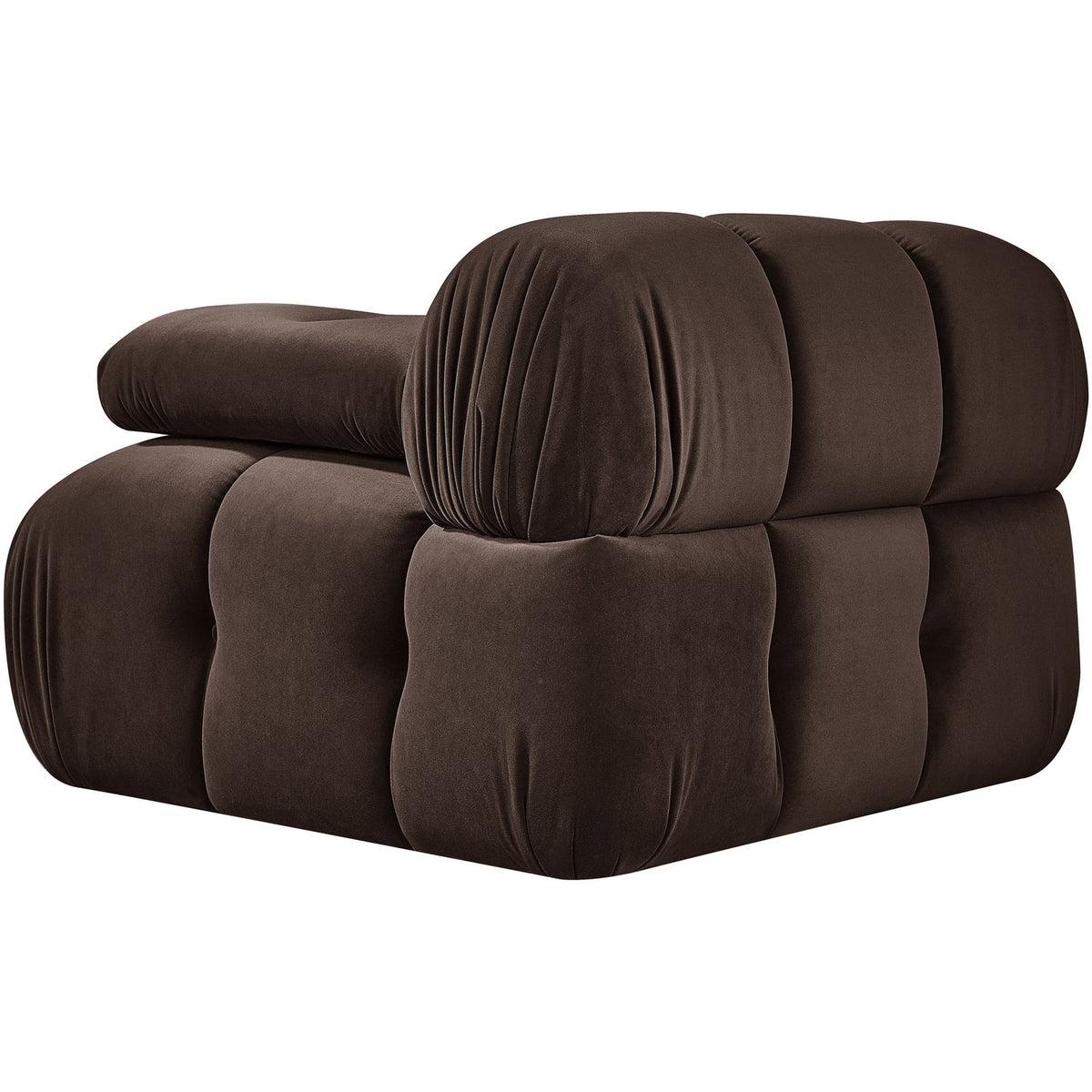 Orin Brown Velvet Performance Fabric Upholstered Modular Chair