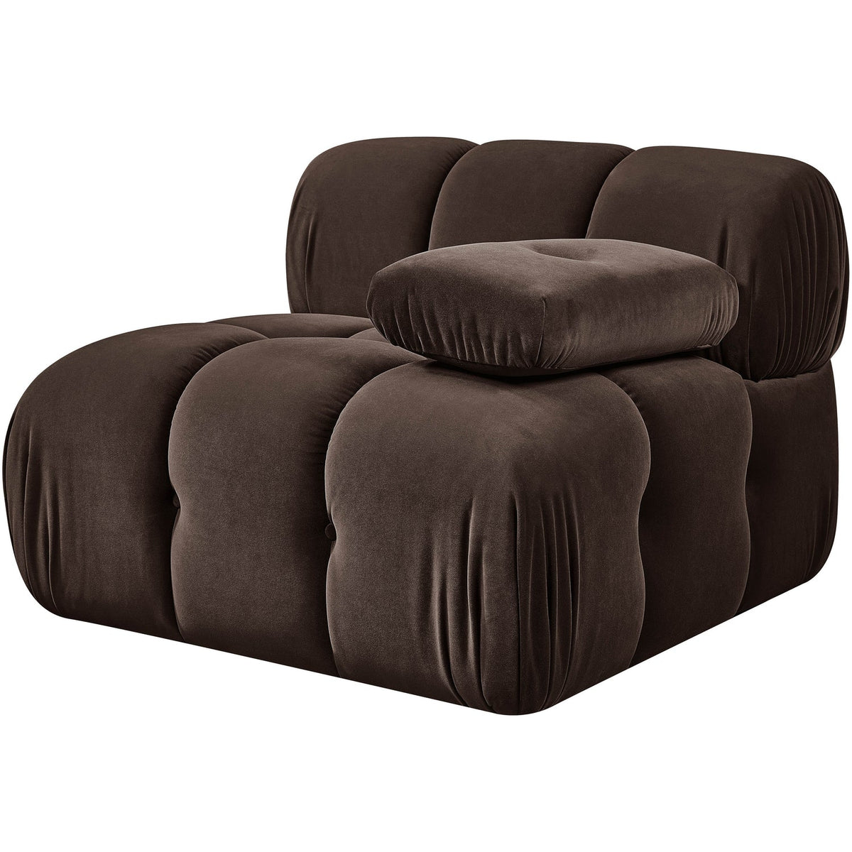Orin Brown Velvet Performance Fabric Upholstered Modular Chair