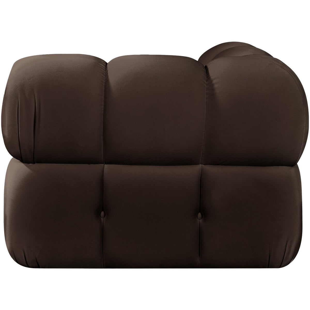 Orin Brown Velvet Performance Fabric Upholstered Modular Corner Chair