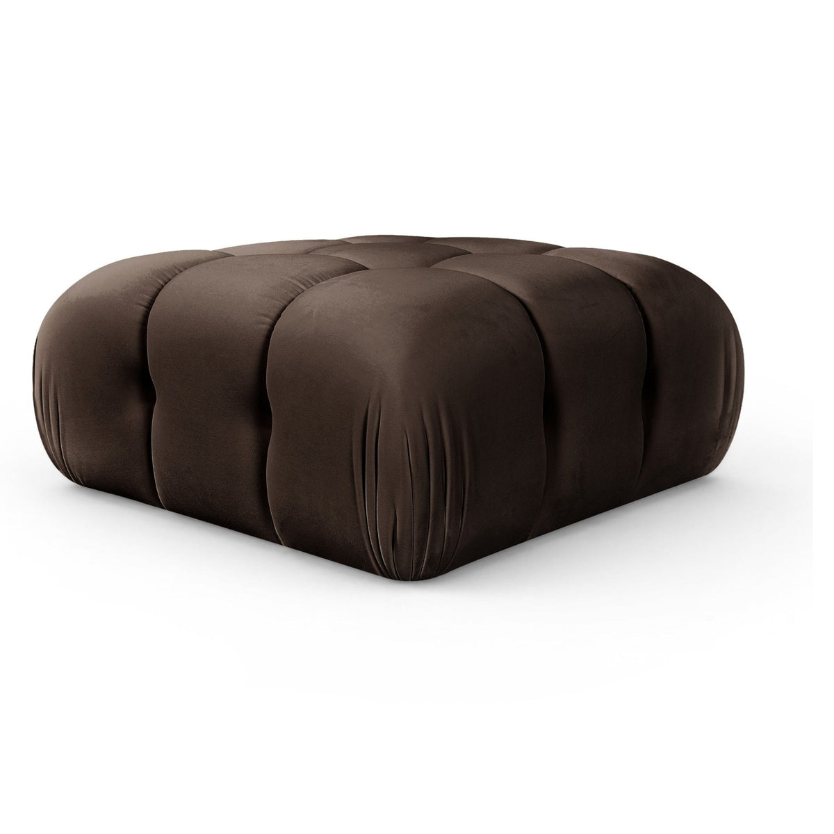 Orin Brown Velvet Performance Fabric Upholstered Modular Ottoman in brown velvet performance fabric, primary product view