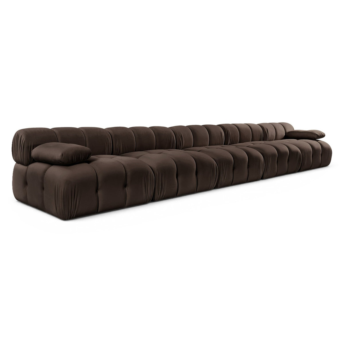 Orin Brown Velvet Performance Fabric Upholstered 5 pc. Modular Sofa in brown velvet performance fabric, primary product view