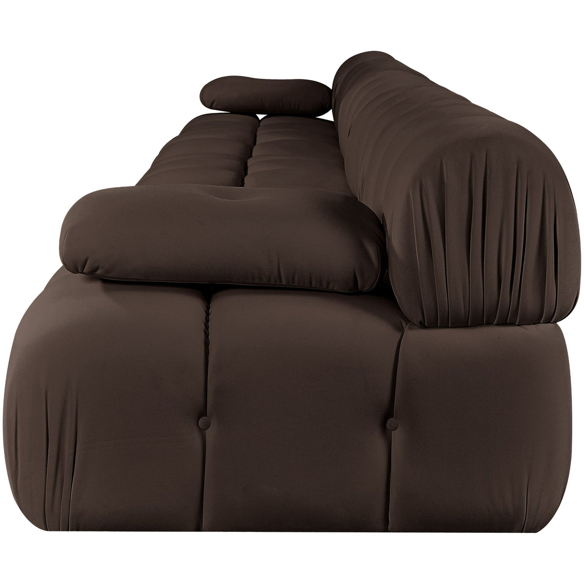 Orin Brown Velvet Performance Fabric Upholstered 5 Piece Modular Sofa