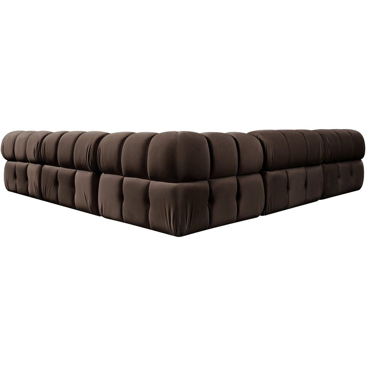 Orin Brown Velvet Performance Fabric Upholstered 5 Piece Modular Sectional Sofa