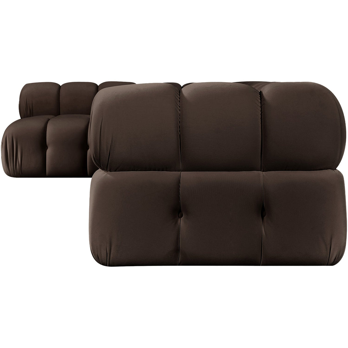 Orin Brown Velvet Performance Fabric Upholstered 5 Piece Modular Sectional Sofa