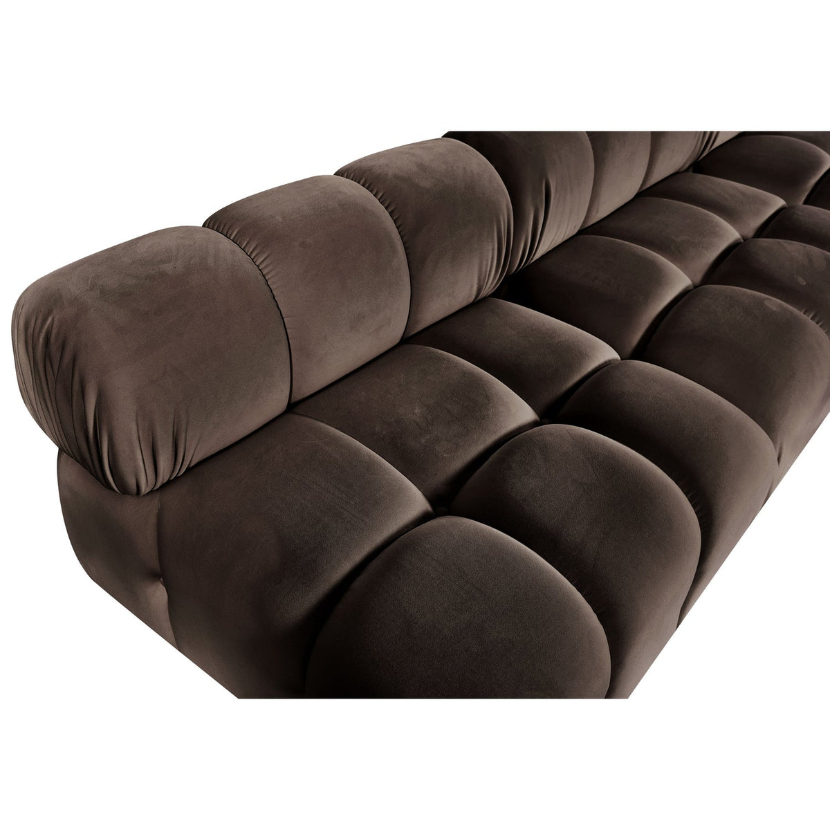 Orin Brown Velvet Performance Fabric Upholstered 6 Piece Modular Sectional Sofa