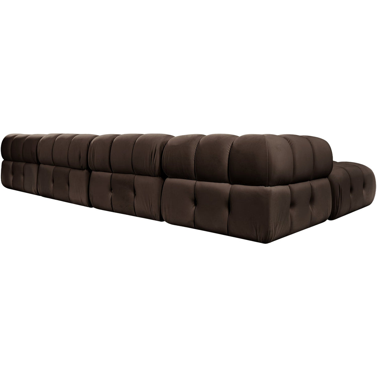 Orin Brown Velvet Performance Fabric Upholstered 6 Piece Modular Sectional Sofa