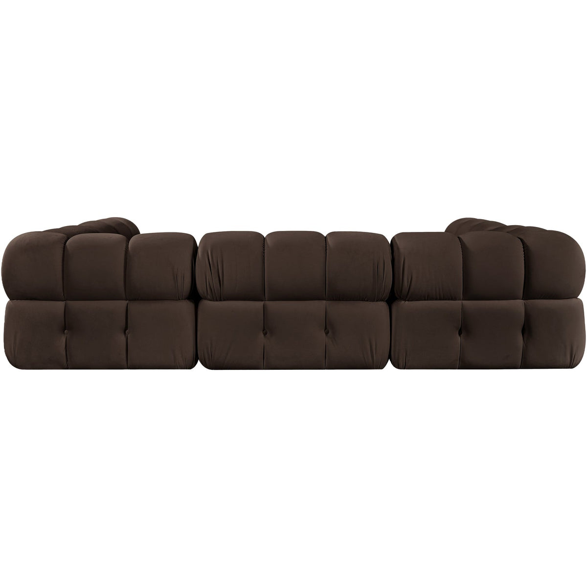 Orin Brown Velvet Performance Fabric Upholstered 6 Piece Modular Sectional Sofa
