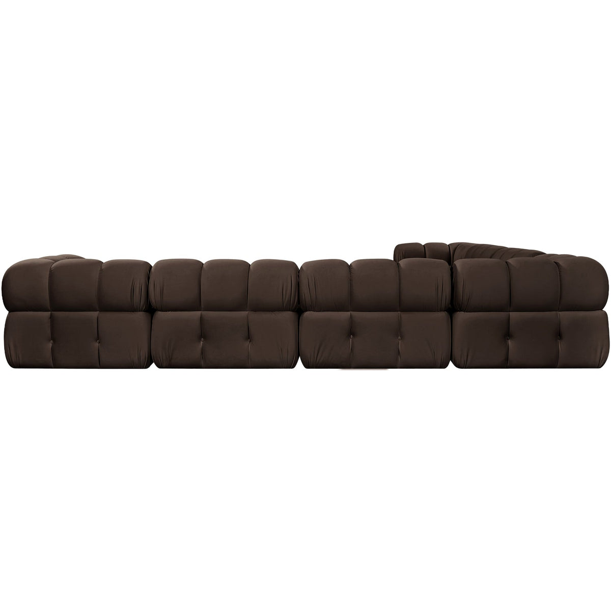 Orin Brown Velvet Performance Fabric Upholstered 7 Piece Modular Sectional Sofa