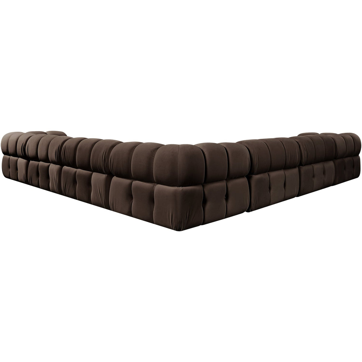 Orin Brown Velvet Performance Fabric Upholstered 7 Piece Modular Sectional Sofa